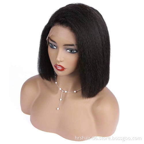 human hair wigs Indian virgin hair natural black 613 straight 13x4 bob lace front wig